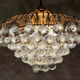 Hollywood Regency chandelier with crystal glass shades by Ernst Palme, Germany, 1960s