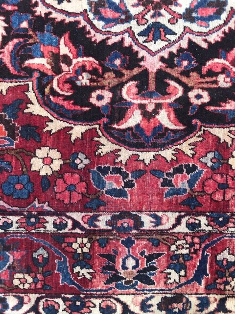 Large antique Persian carpet Bakhtiar handmade 210x327