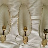 Glass and bronze wall lights from the 40s