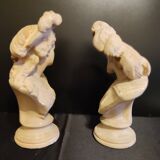Plaster busts "margherita and faust" from the 50s