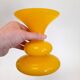 Wobble vase in yellow opaline artisanal glass