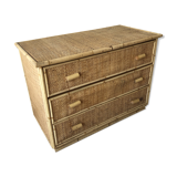 Vintage rattan chest of drawers