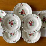 7 large antique deep plates in Sarreguemines earthenware