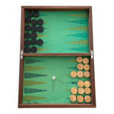 Large case of board games nineteenth era Backgammon + Checkers