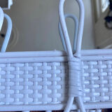 White rattan mirror