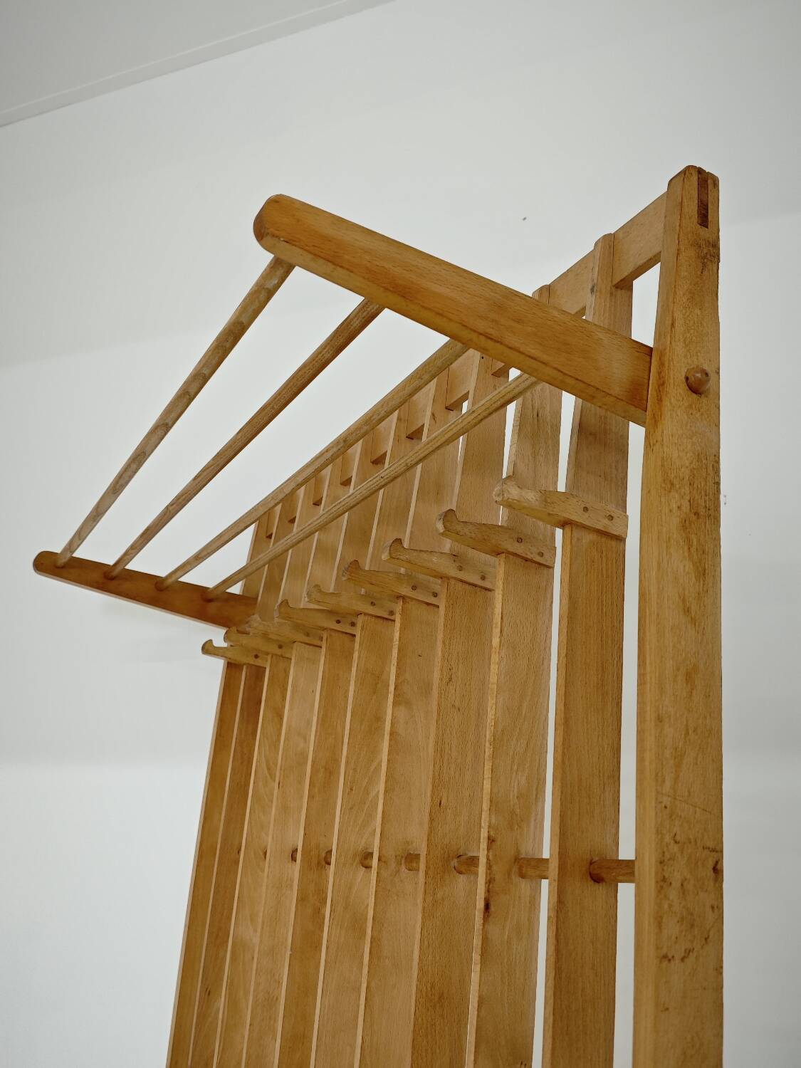 Wooden wall coat rack by Krasna Jizba