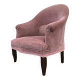 Pink velvet convertible armchair