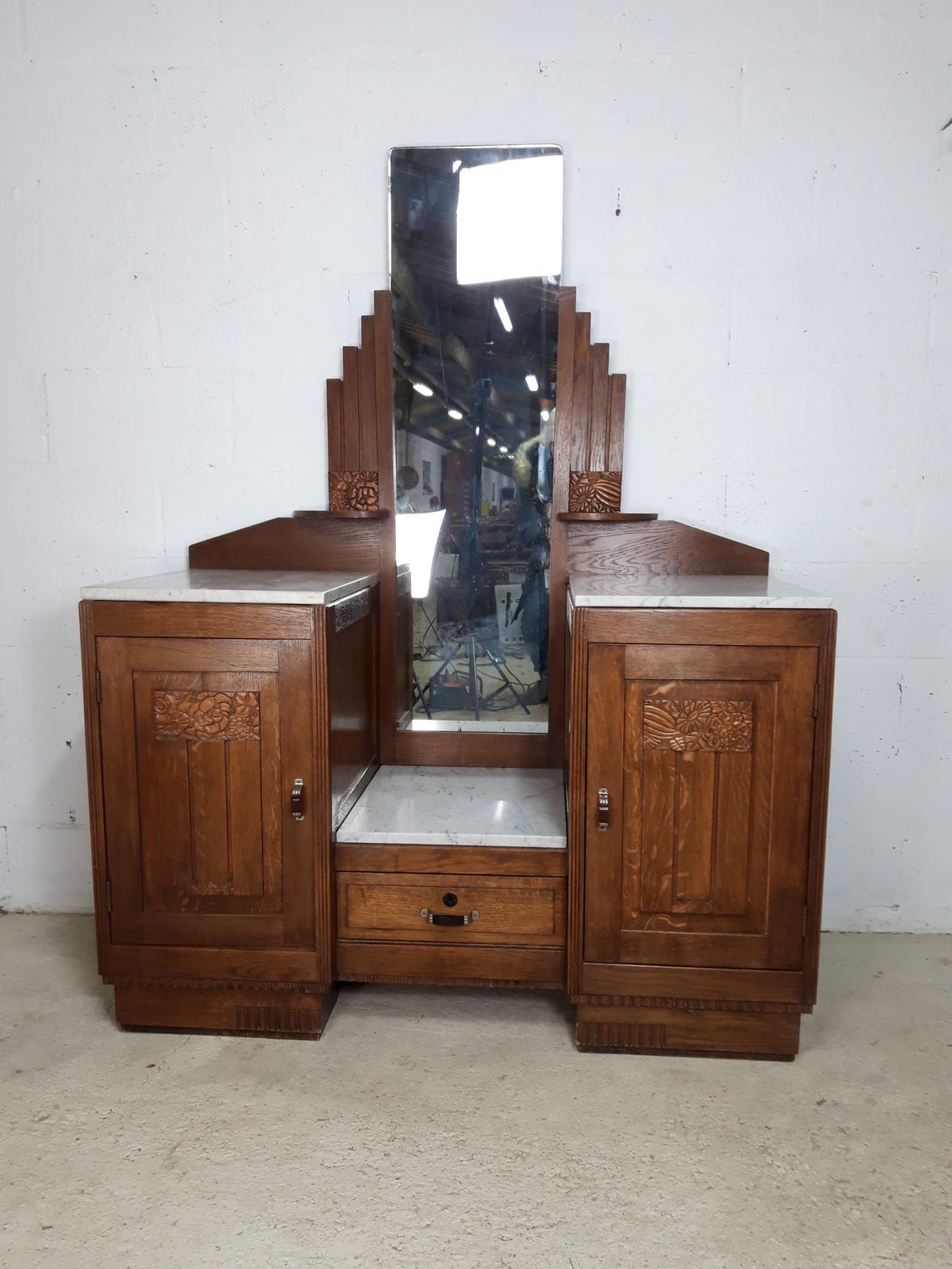 Vintage art deco cabinet with mirror