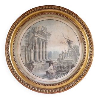 Engraving "Environ de Rome" Descourbis XVIIIth
