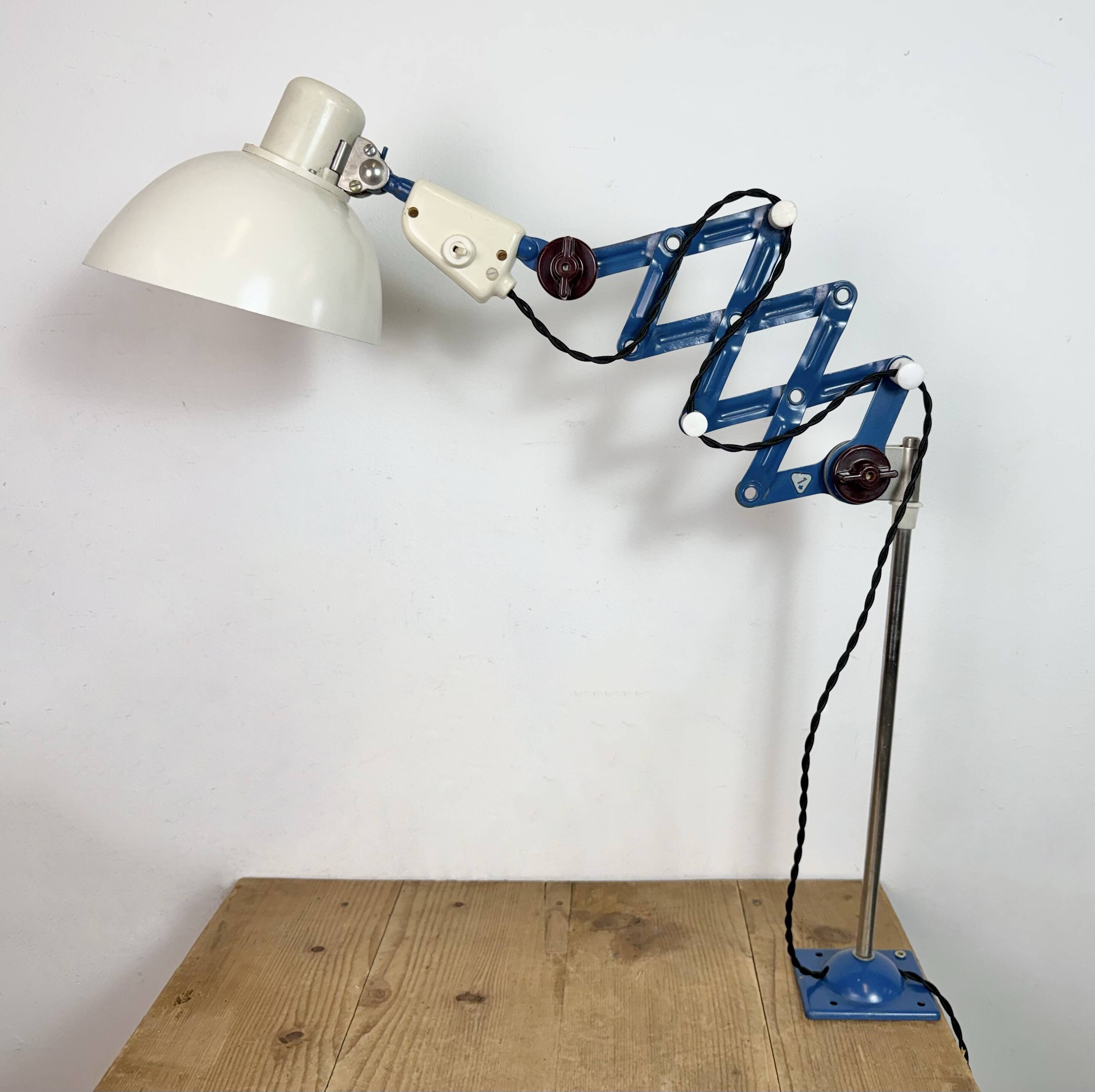 Industrial East German Scissor Lamp from VEB Zweckleuchtenbau Dresden, 1950