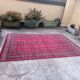 Old Afghan carpet in wool – hand-knotted – tribal patterns – 293 × 186 cm