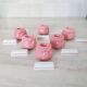 Pink candlesticks and porcelain knife holders