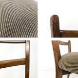 Set of 2 Vintage Chairs with Upholstered Backrest Wooden Chair Skandi Scandinavian Danish Design Stripes
