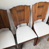 Set 6 chaises art déco chêne 1940