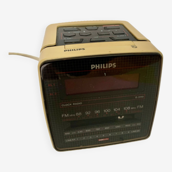 Radio-réveil vintage Philips cube 1980
