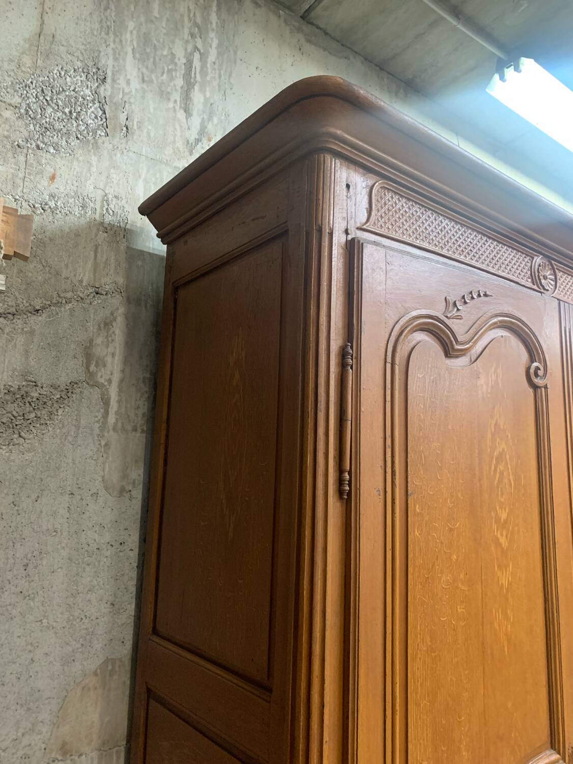 Old wardrobe, painted faux wood 19th century