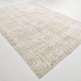 5x12 Pastel Beige Pink Turkish Vintage Area Rug, 160x375Cm