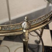 Brass and glass bar cart