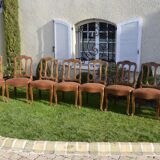 Série de 8 chaises Néo-rustiques