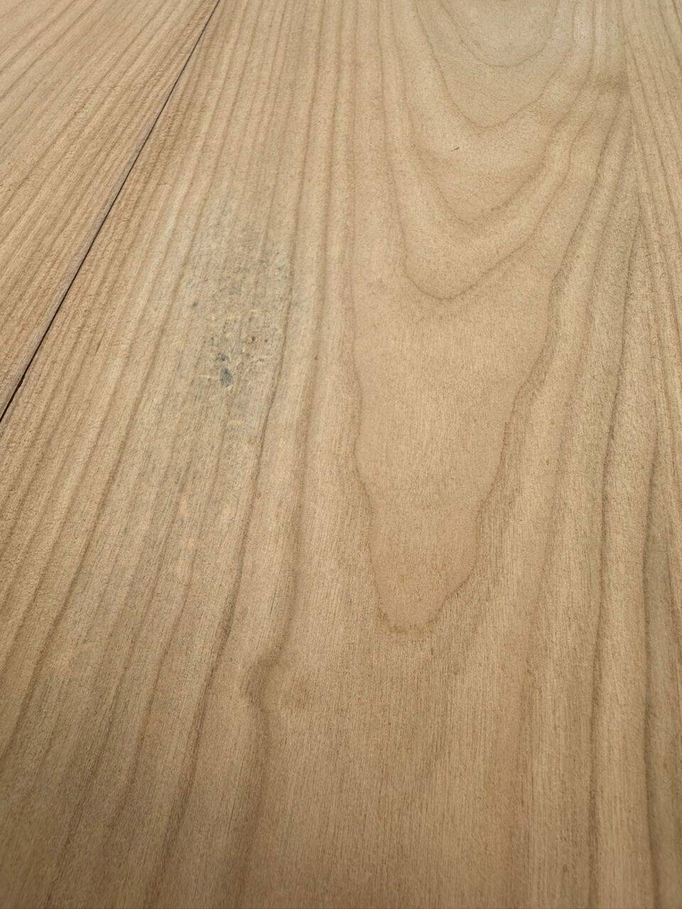 Table à manger ronde extensible rénovée pied central tripode bois 115-205cm