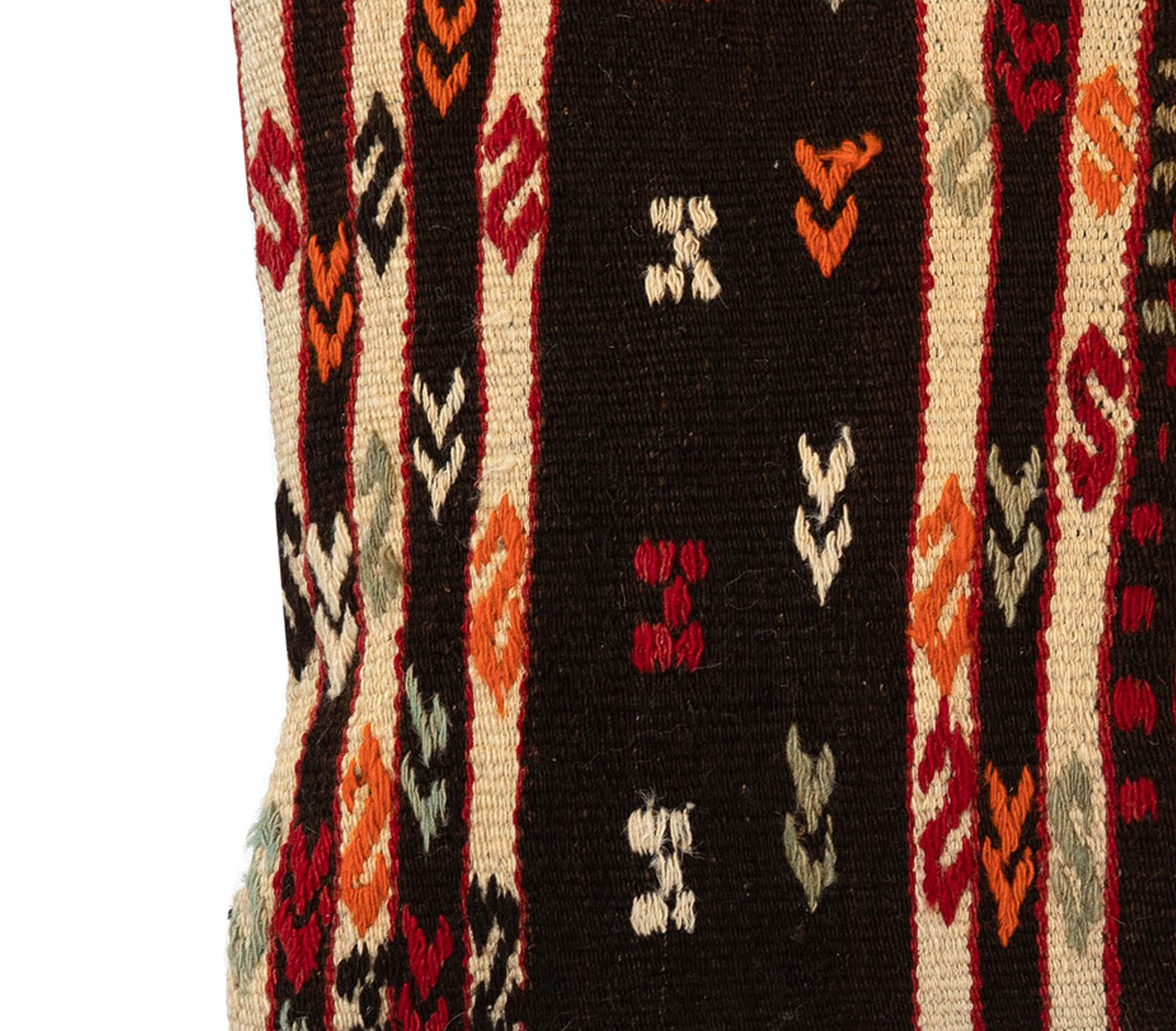 Black cream wool kilim cushion cover hand made scatter pillow