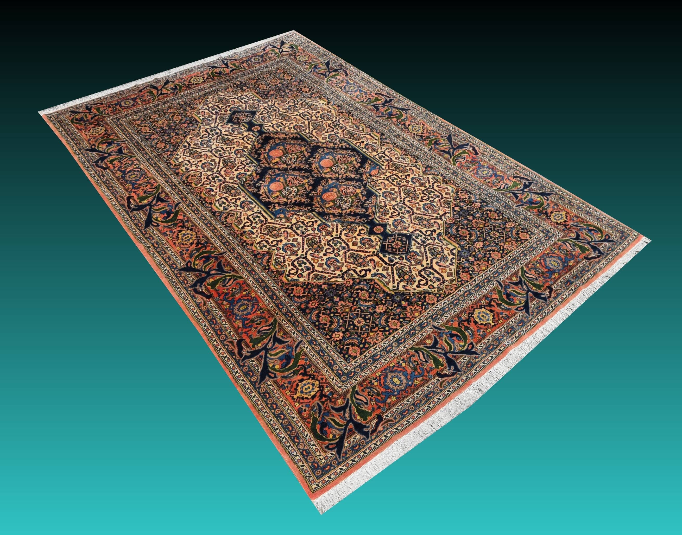 Ancient Oriental Carpet Senneh Iran: 190x290 cm Persian Kurdistan