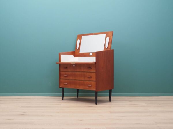 Coiffeuse en teck, design scandinave, années 1960, fabriquée par SW Finland