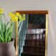 Large rectangular wooden mirror tray with vintage gilding