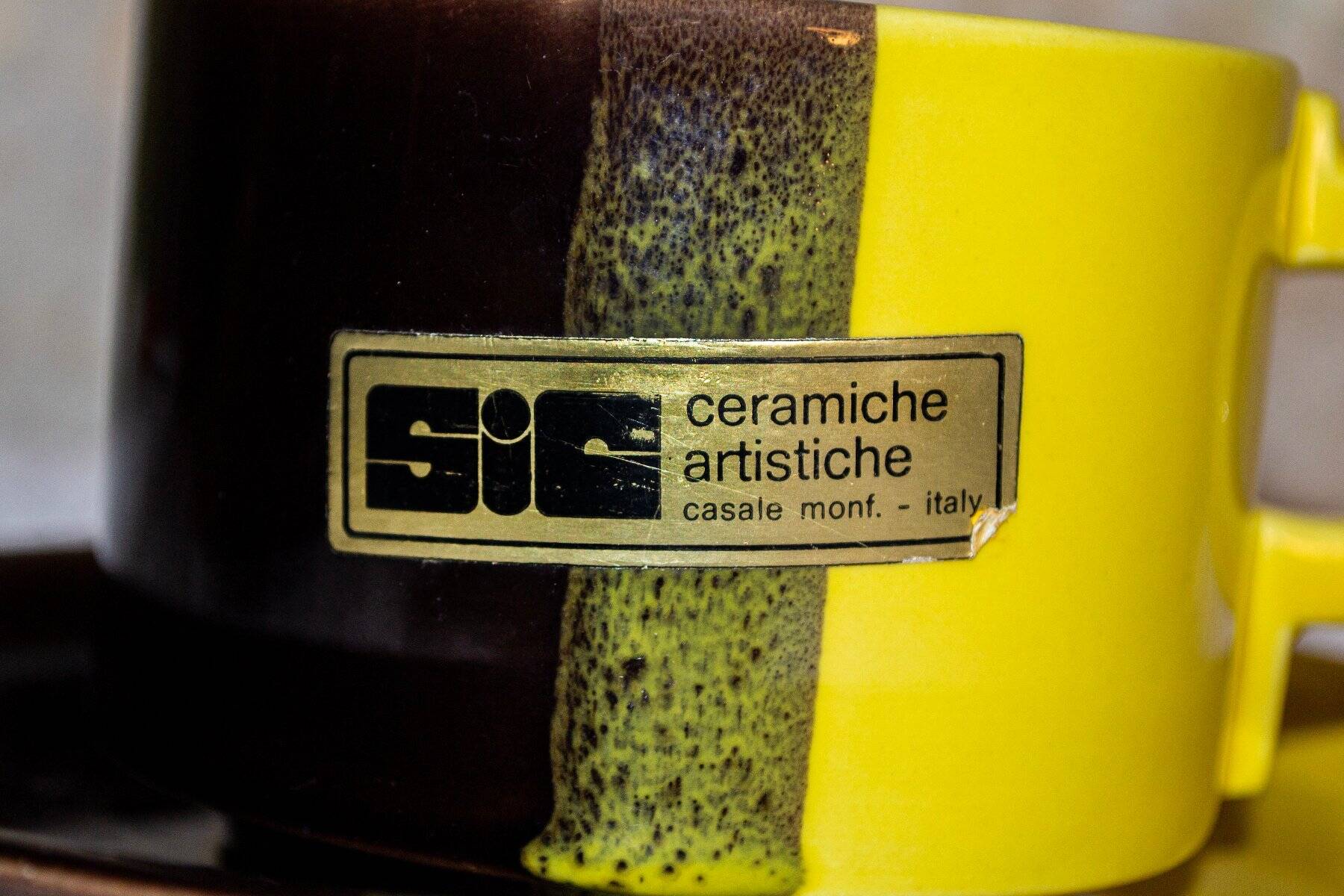 Ceramic coffee set by SIC Ceramiche Artistiche, 1970s, set of 4