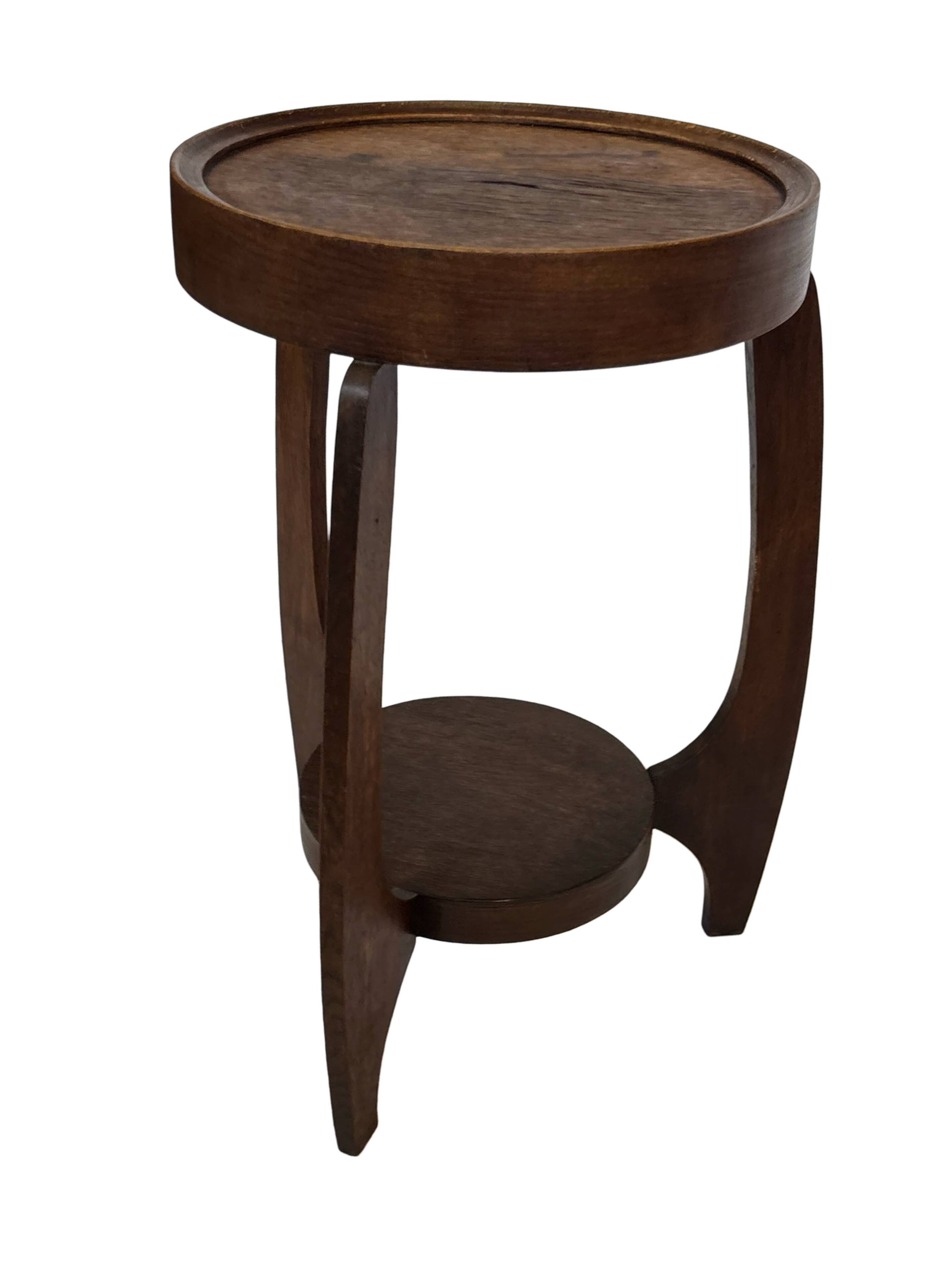 Table d'appoint Art Déco en chêne au design minimaliste