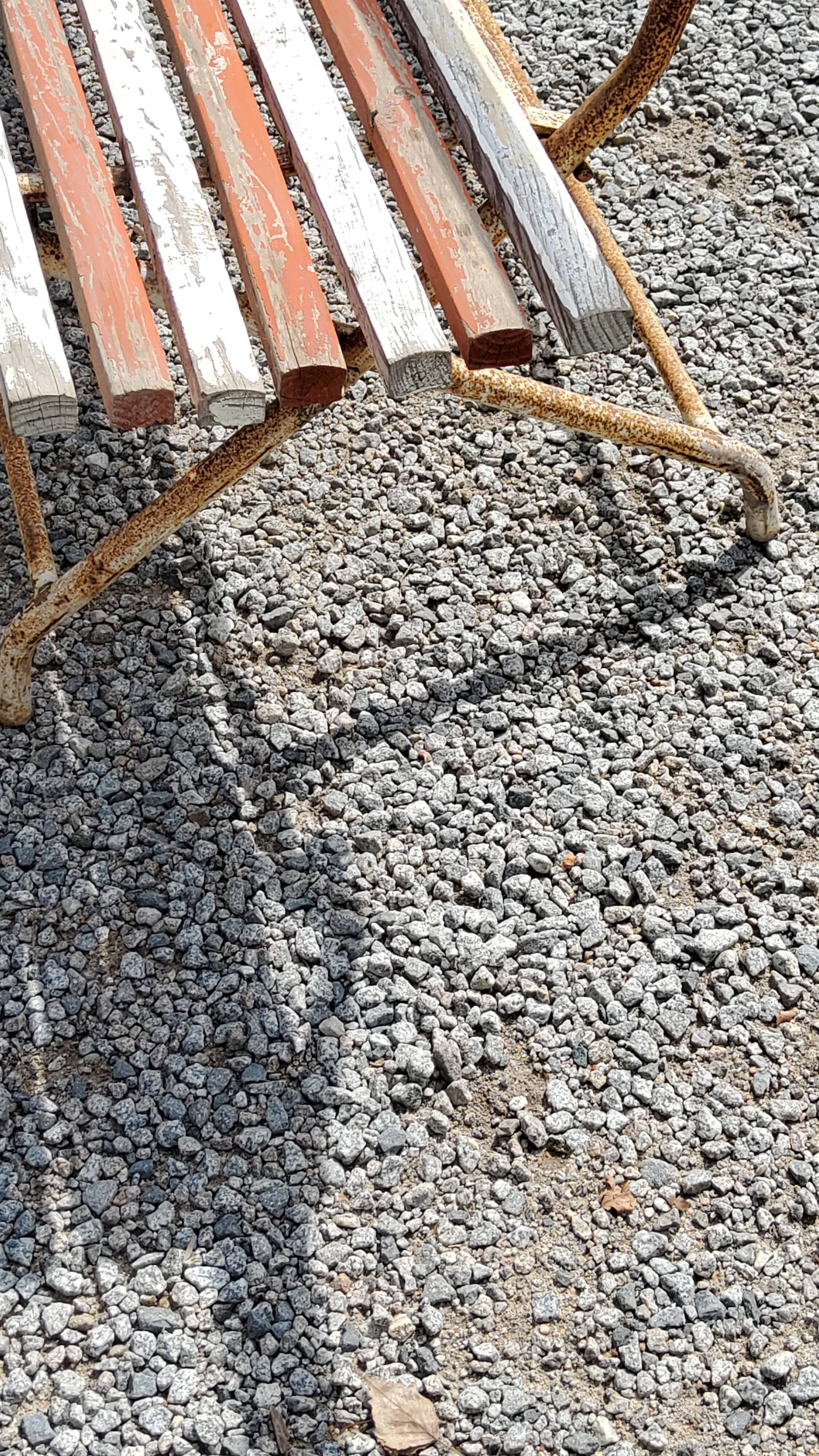Garden bench with folding wooden slats base tubes from the 50s