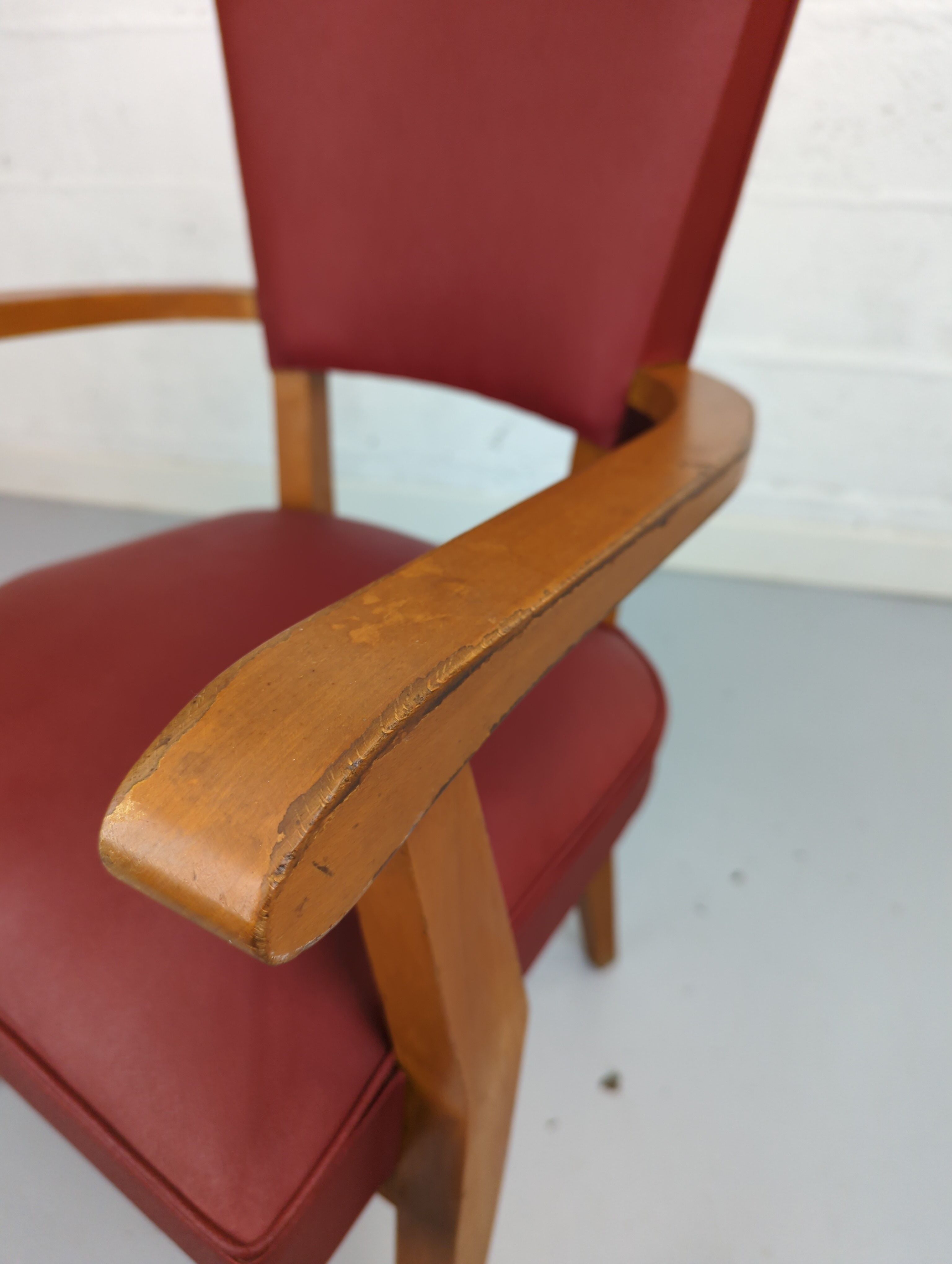 Vintage red bridge chair