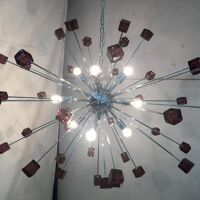 Lustre Ametista cubes murano verre spoutnik lustre