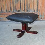Swedish Leather Footstool, 1970s, Set of 2