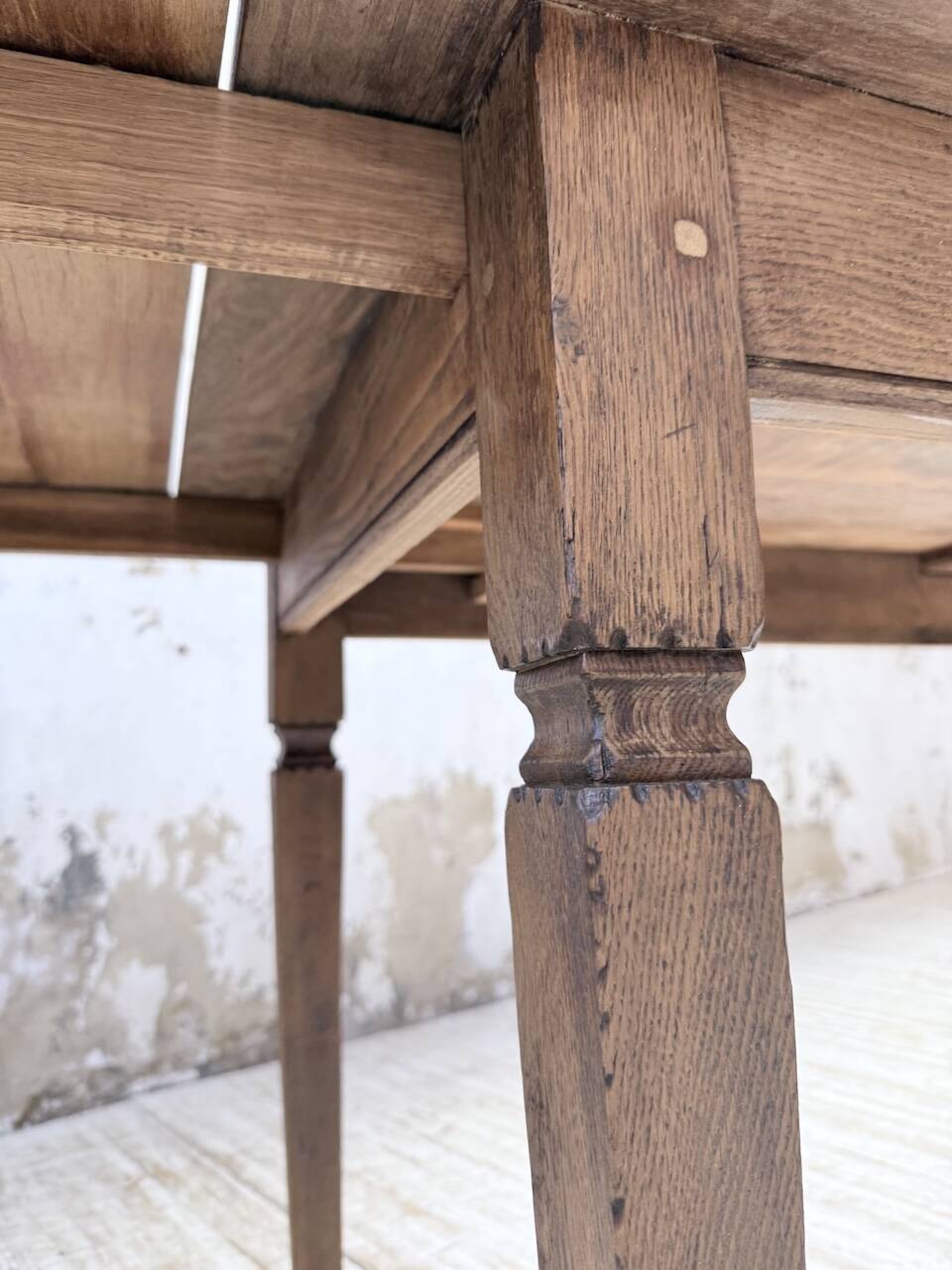 Solid oak farmhouse table with extensions (190-280cm) 1950