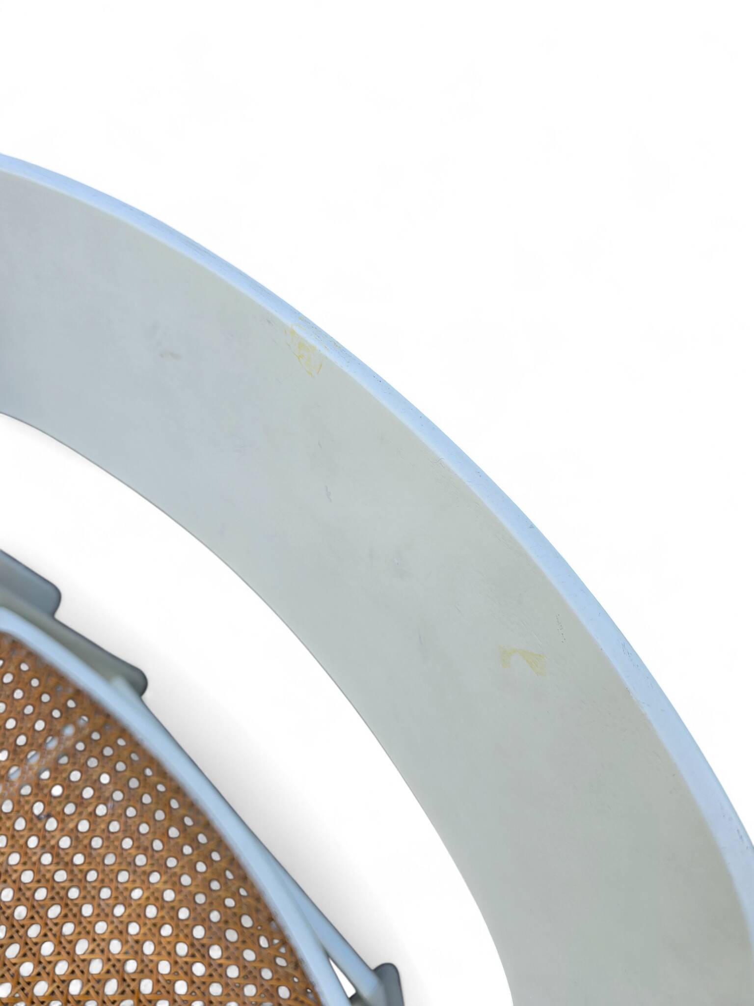 Set of 5 white Baumann "Sleigh" chairs