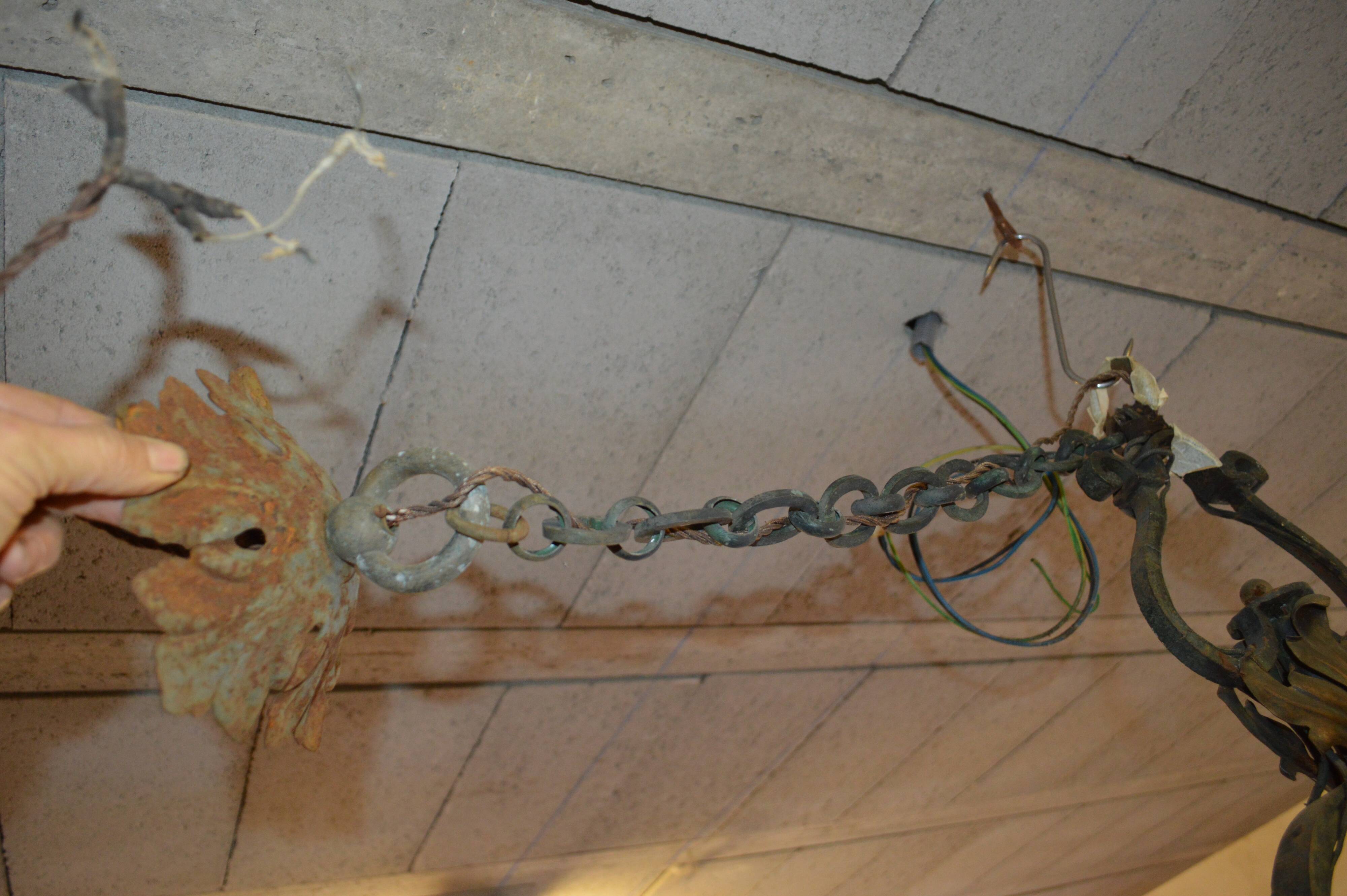 Wrought iron chandelier