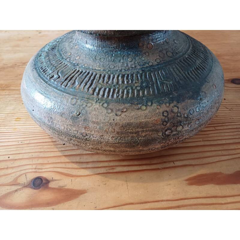 Pied de lampe en grès émaillé, années 60