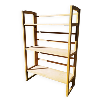 Etagère pliante de bouquiniste bois brut n°1