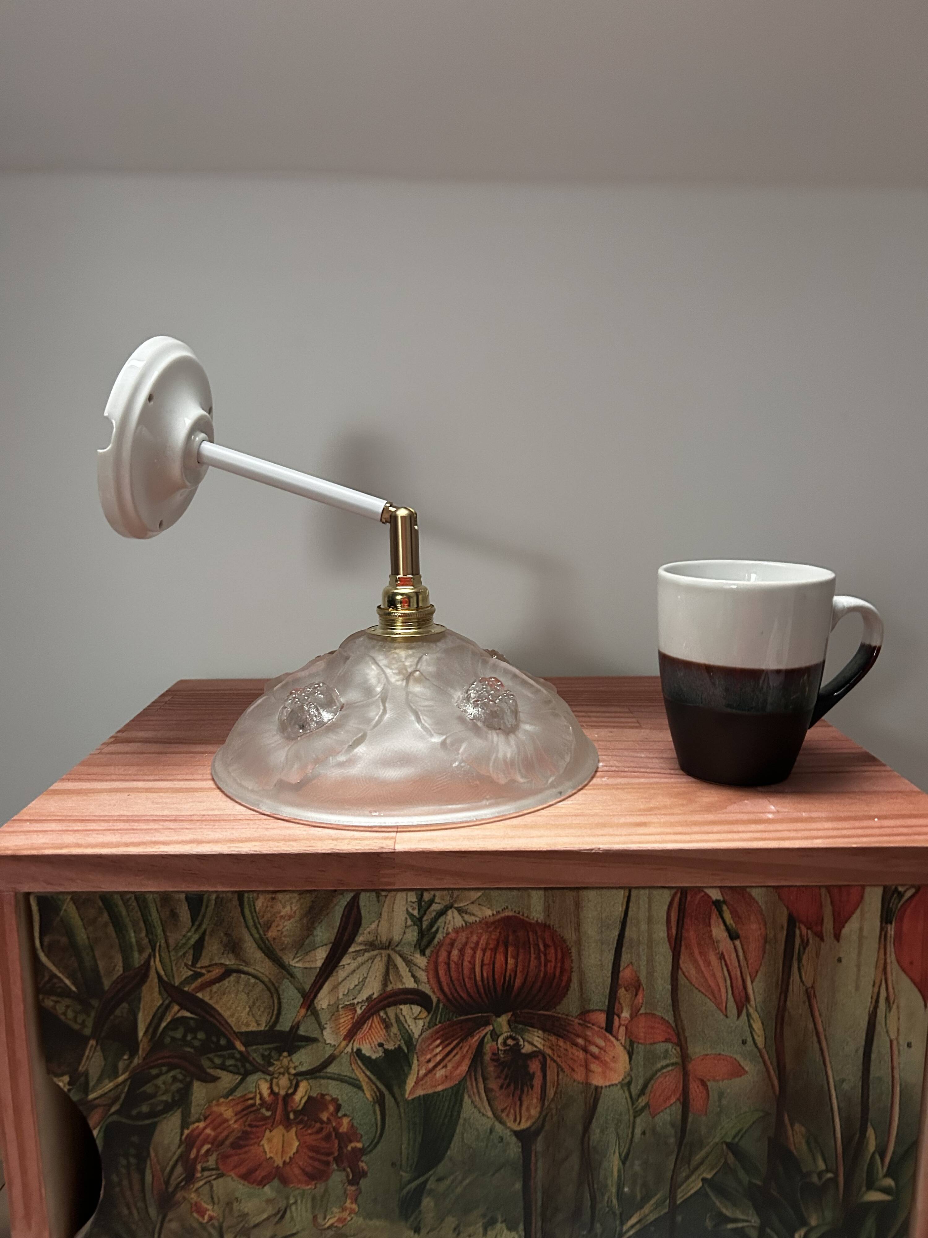 Art Deco Flower Globe Tilting Wall Light