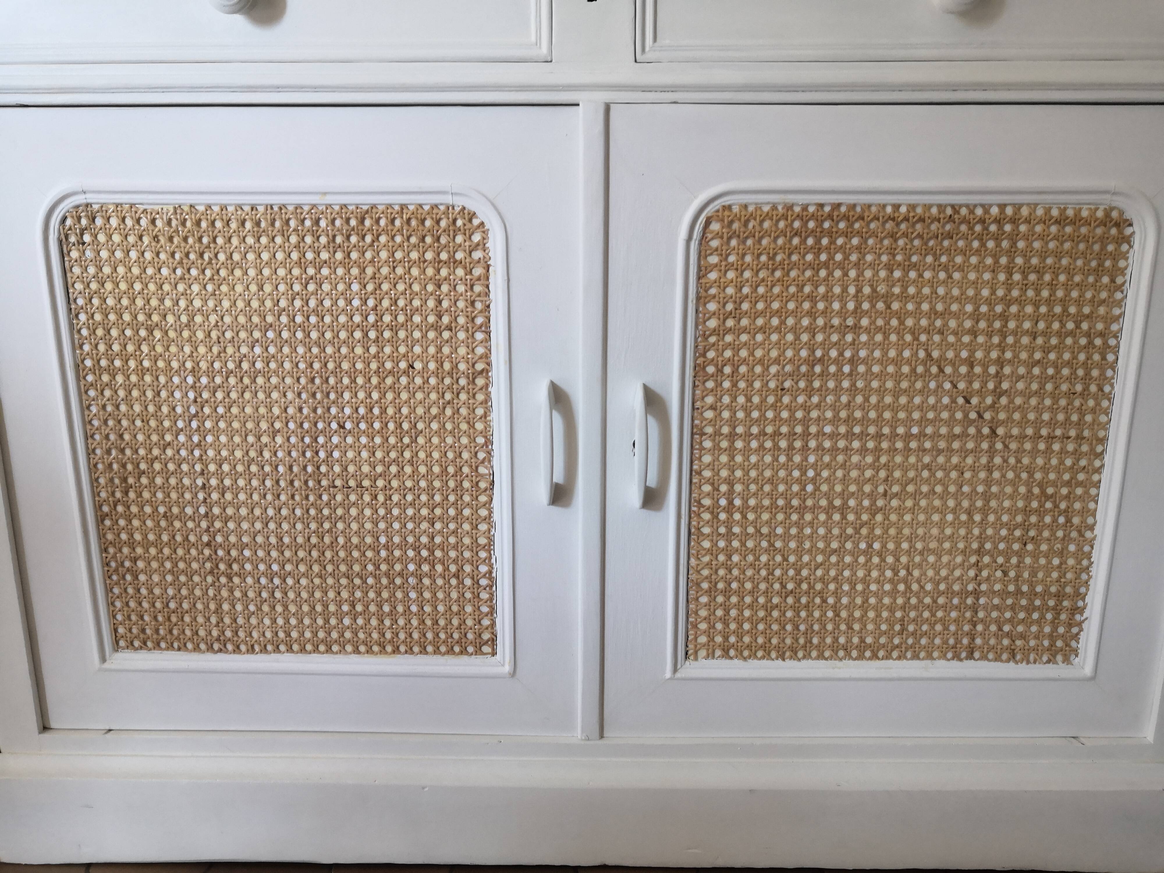 Vintage buffet cupboard restyled cannage