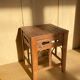 Vintage bamboo stool or side table – Handmade mid-