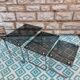 3 nesting coffee tables, smoked glass, chrome base