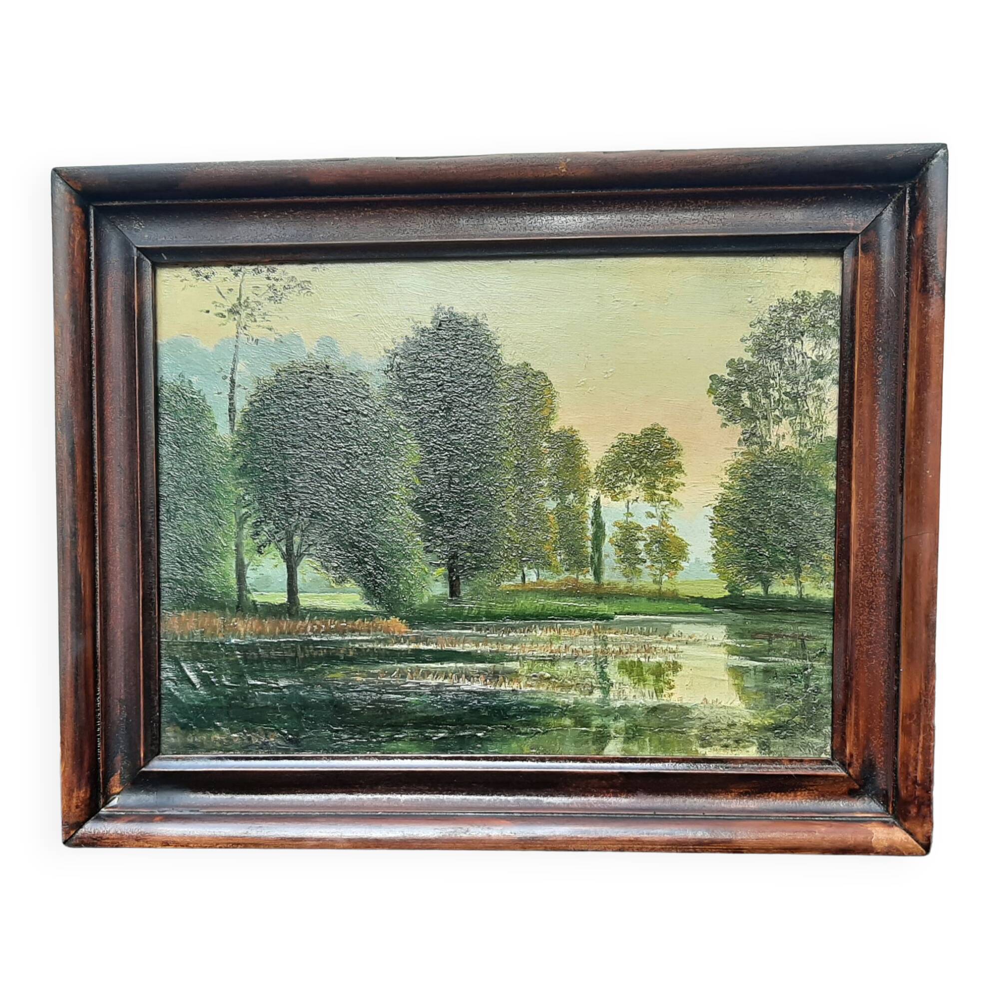 Impressionist painting, oil on canvas signed sonneville + 4 new cds