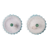 Set of 2 Charming Italian Blu Murano Glass Ceiling Fixture, Murano, 1970