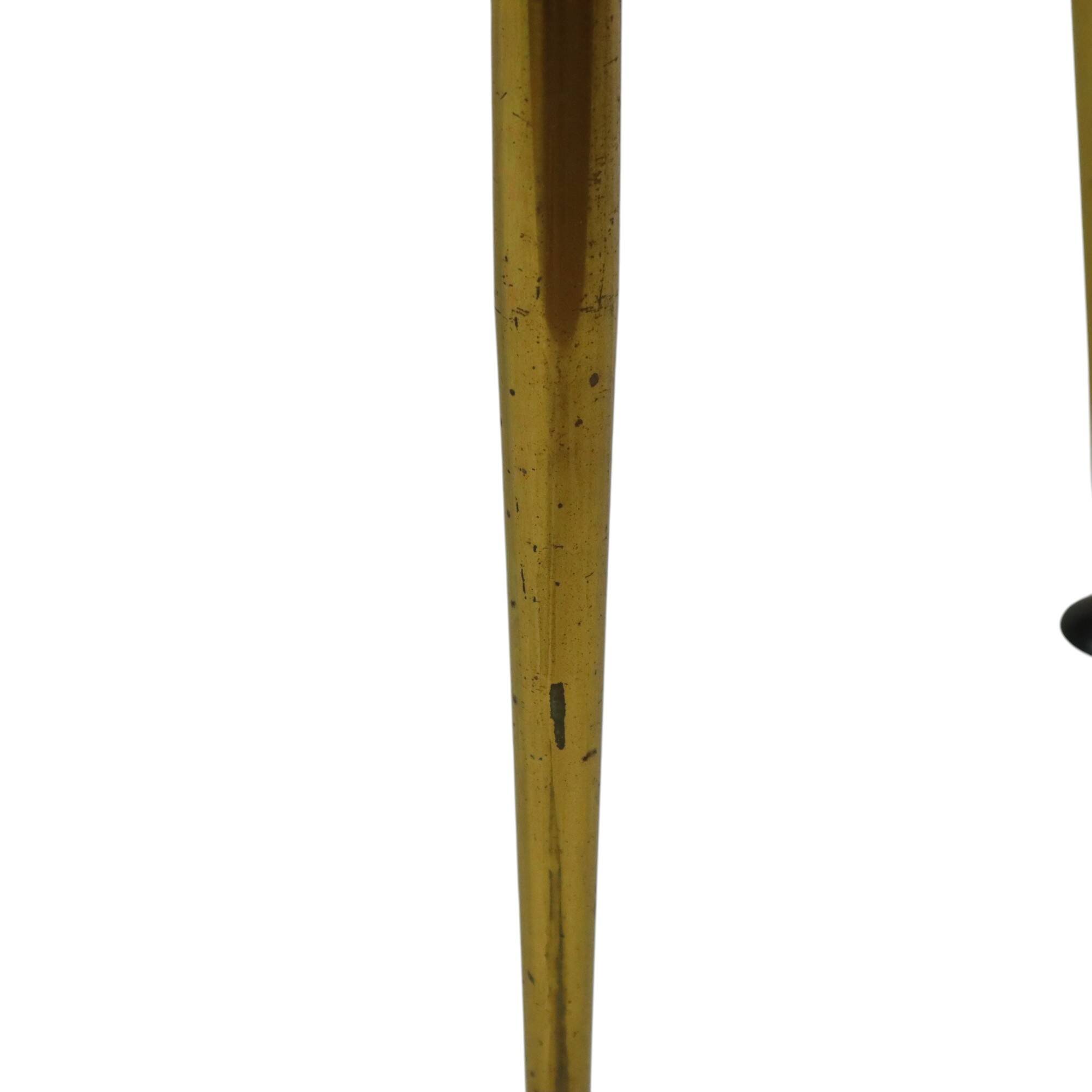 Fifties Rockabilly Coffee Table Glass Conical Golden Legs 90cm