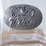 Carafe à whisky verre et étain