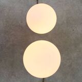 2 lampes de table vintage italiennes en céramique saumon et opaline
