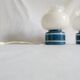 Pair of duck blue and white opaline lamps