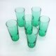 6 vintage mint green champagne flutes - Luminarc Arcoroc France
